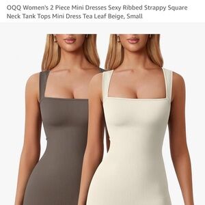 Amazon Women's Mini Dress Set - Brown and Cream